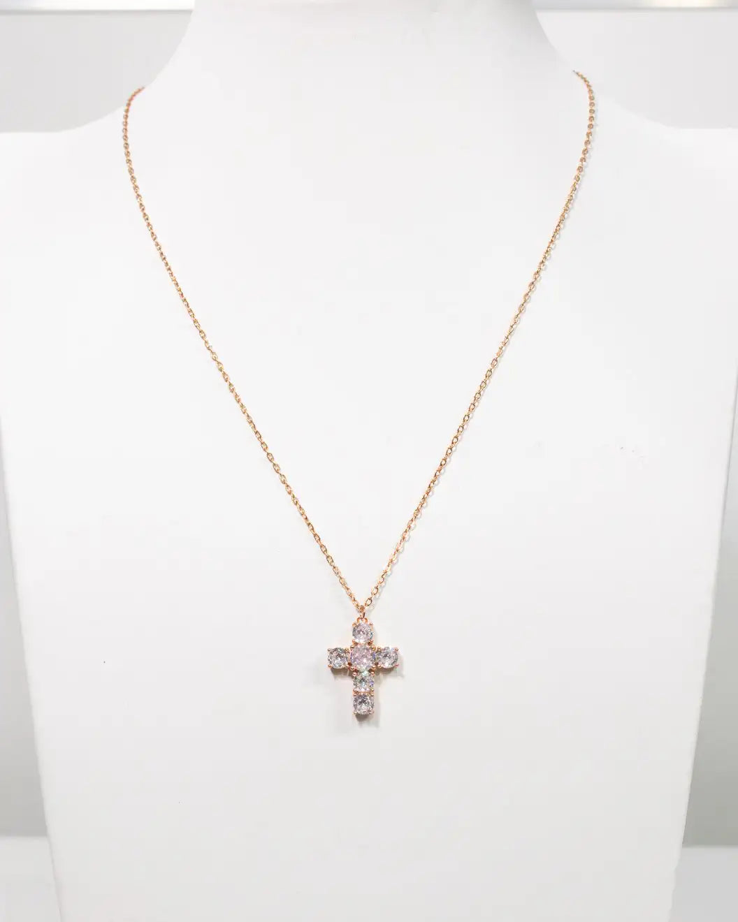 Collana croce con punti luce