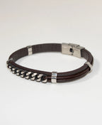 Bracciale in Cuoio e Acciaio