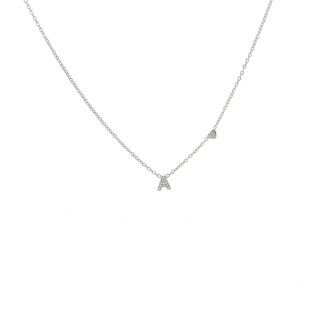 Collane letterine cuore argento
