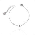 Bracciali letterine cuore argento