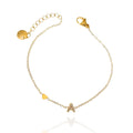 Bracciali letterine cuore oro