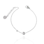 Bracciali letterine cuore argento