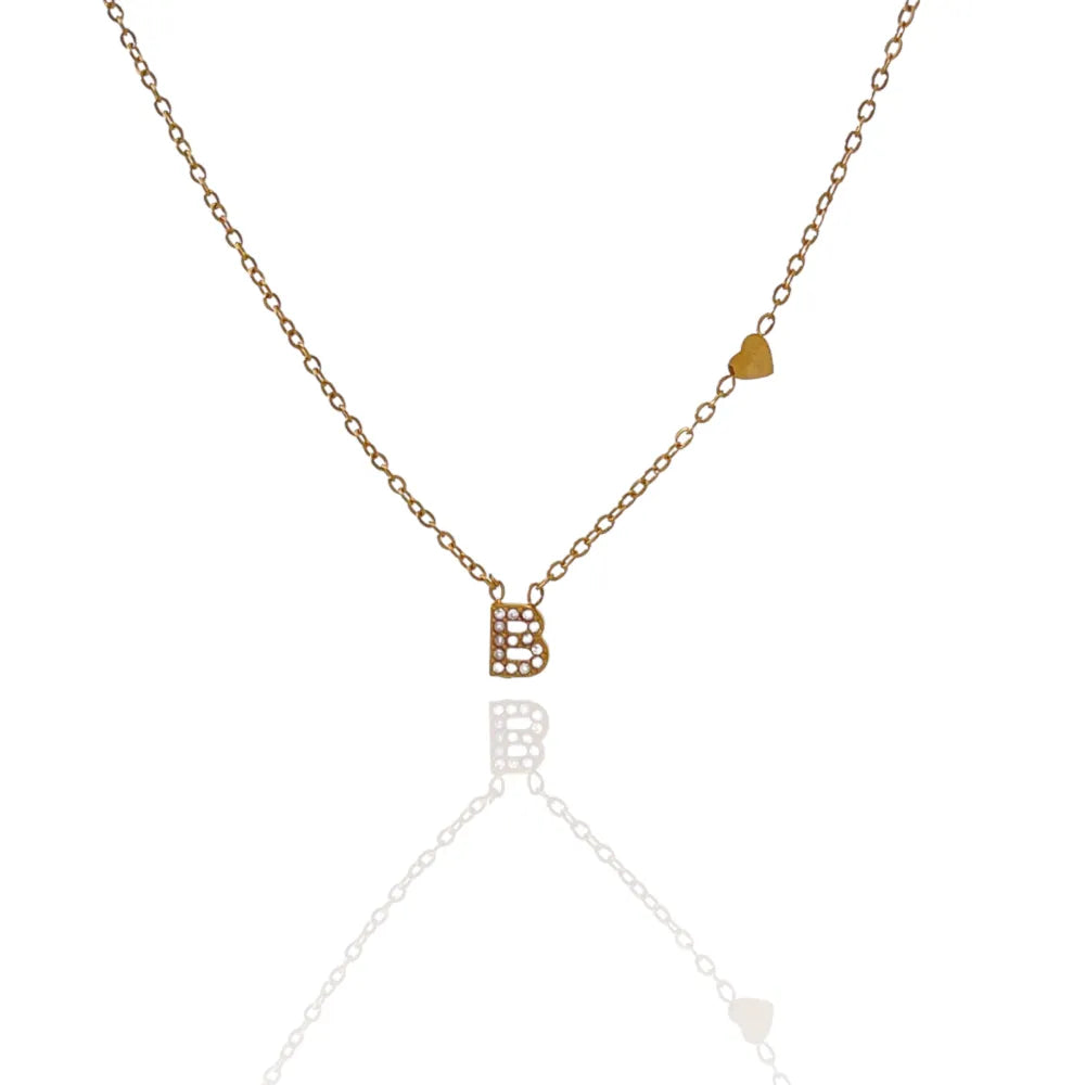 Collane letterine cuore oro