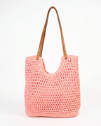 Borsa uncinetto manico similpelle