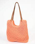 Borsa uncinetto manico similpelle