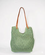 Borsa uncinetto manico similpelle