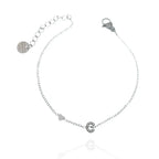 Bracciali letterine cuore argento