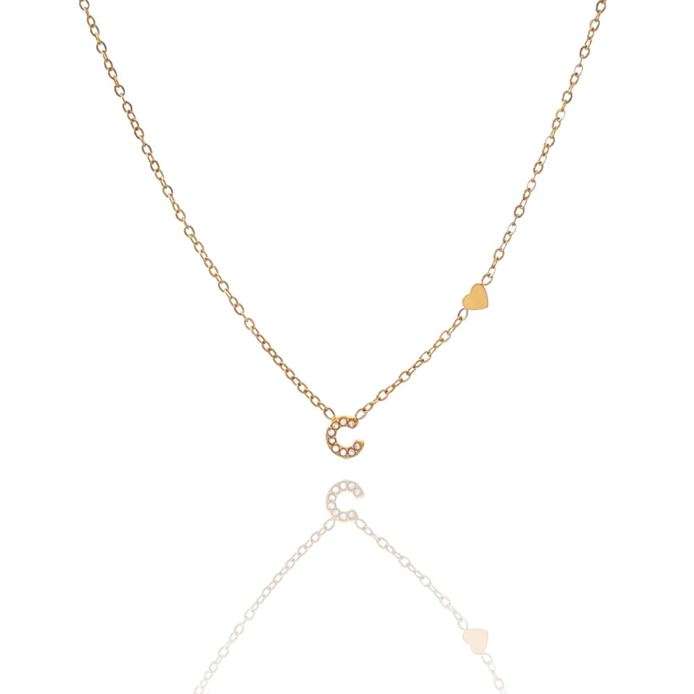 Collane letterine cuore oro