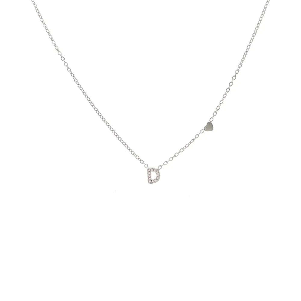 Collane letterine cuore argento