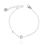 Bracciali letterine cuore argento