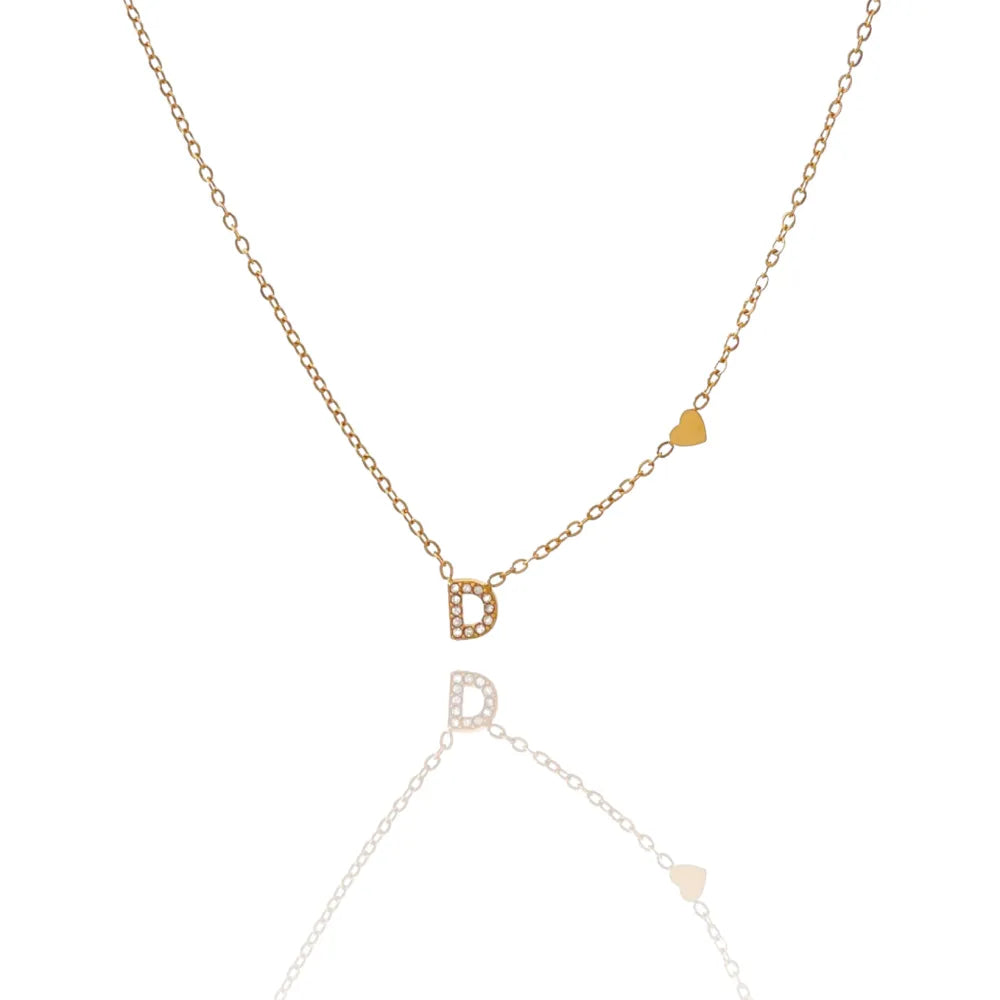 Collane letterine cuore oro