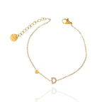 Bracciali letterine cuore oro