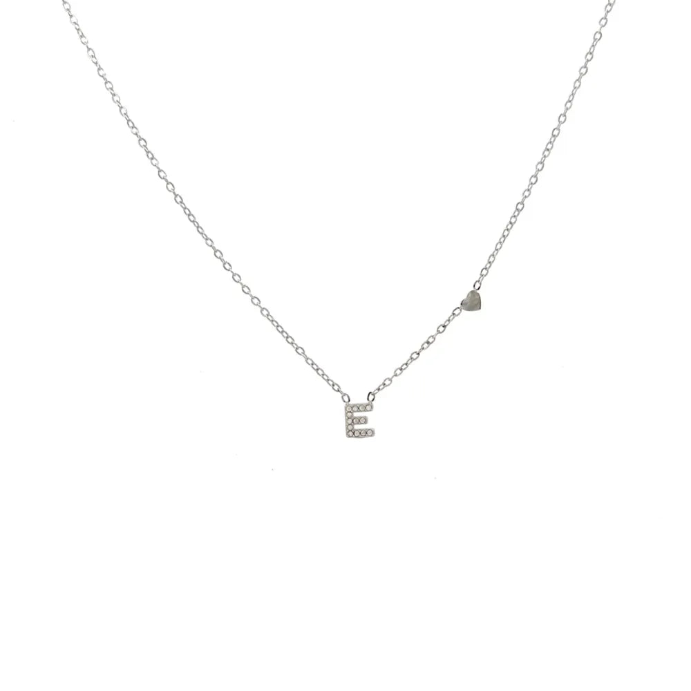 Collane letterine cuore argento