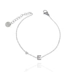 Bracciali letterine cuore argento