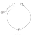 Bracciali letterine cuore argento