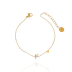 Bracciali letterine cuore oro