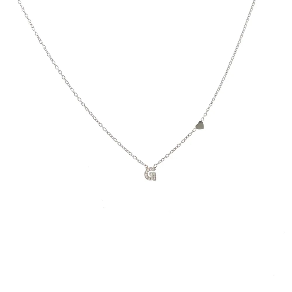 Collane letterine cuore argento