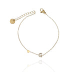 Bracciali letterine cuore oro