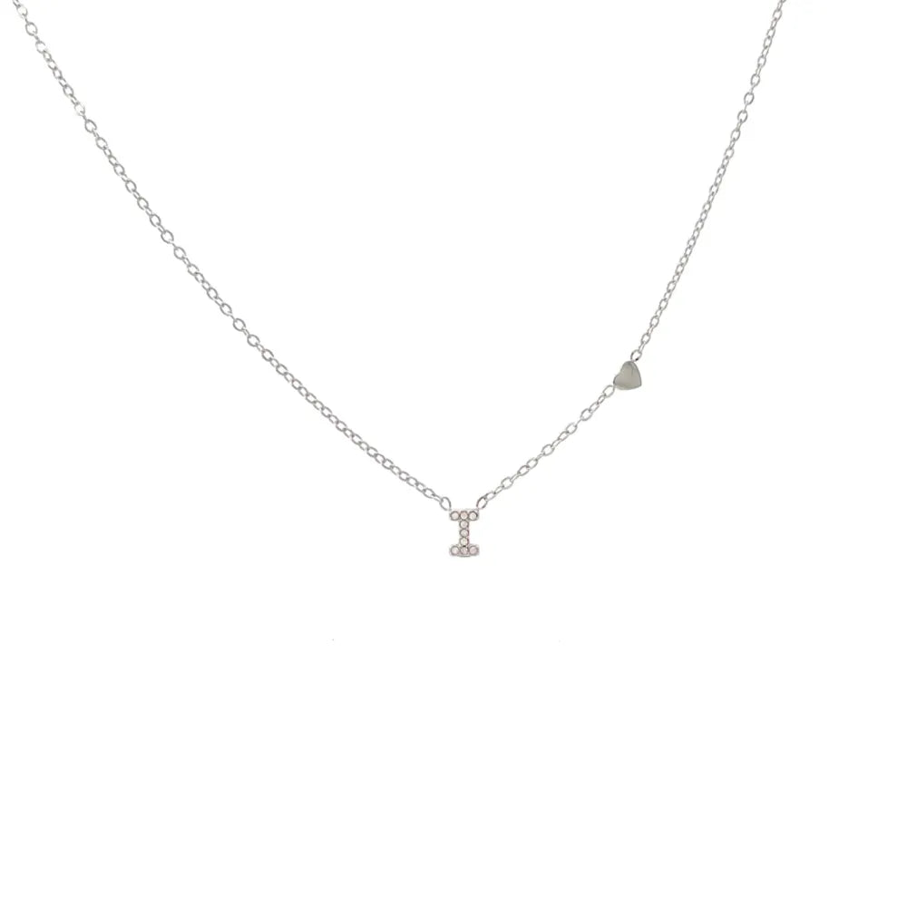 Collane letterine cuore argento