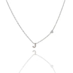 Collane letterine cuore argento