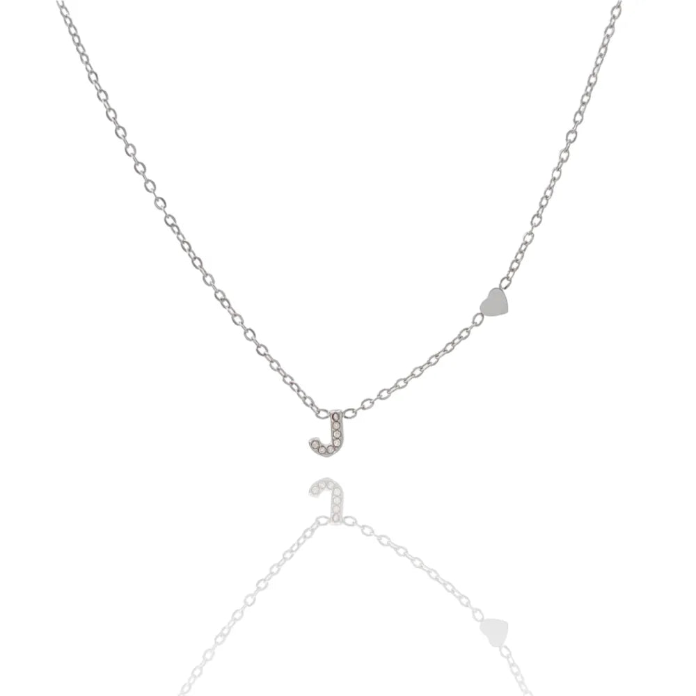 Collane letterine cuore argento