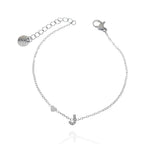 Bracciali letterine cuore argento