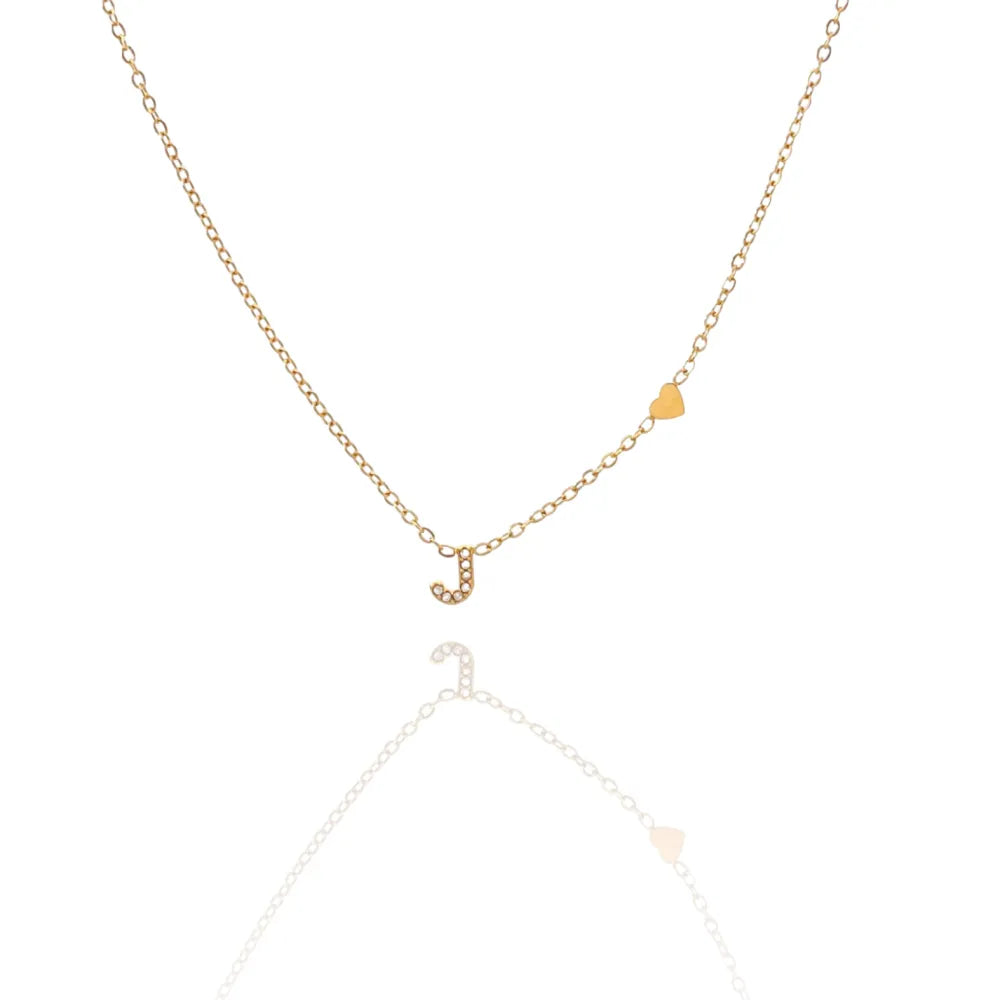 Collane letterine cuore oro