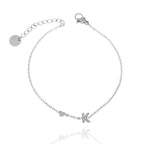 Bracciali letterine cuore argento