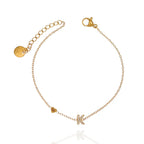 Bracciali letterine cuore oro