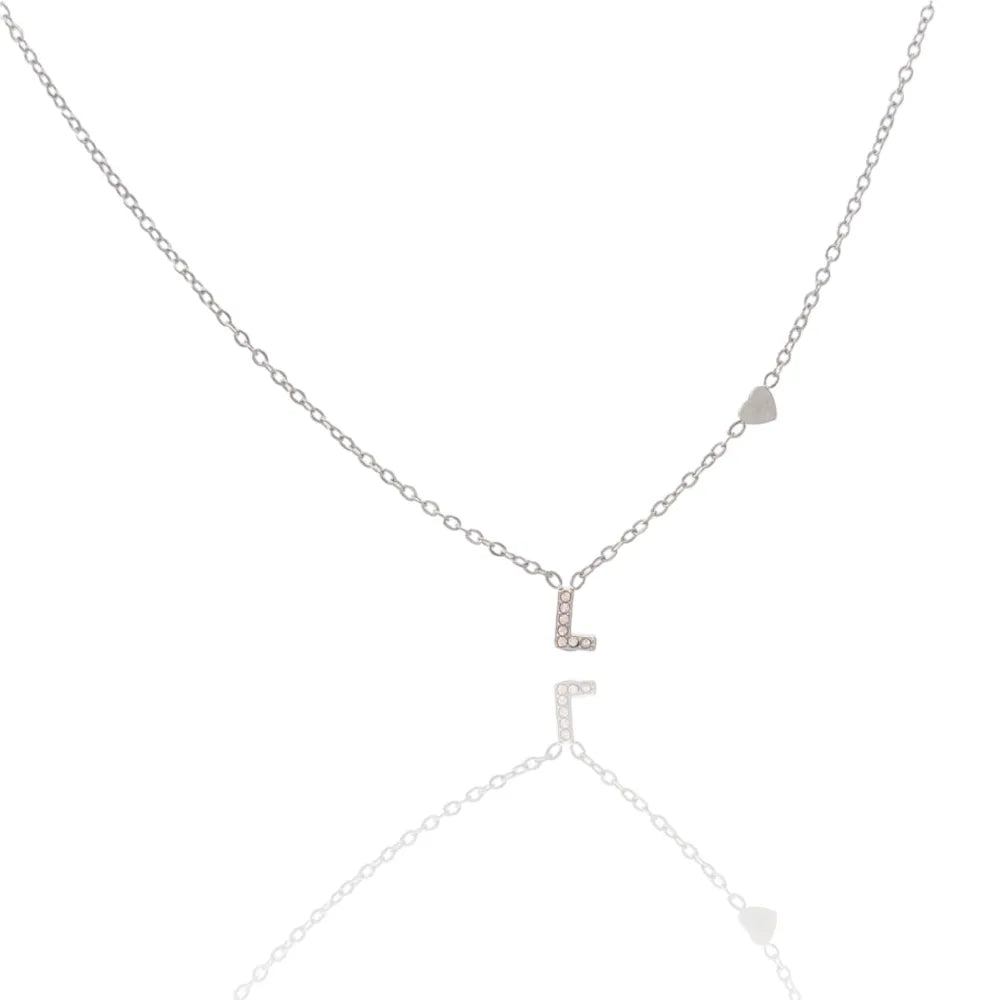Collane letterine cuore argento