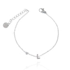 Bracciali letterine cuore argento
