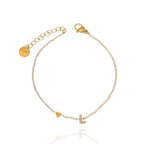 Bracciali letterine cuore oro