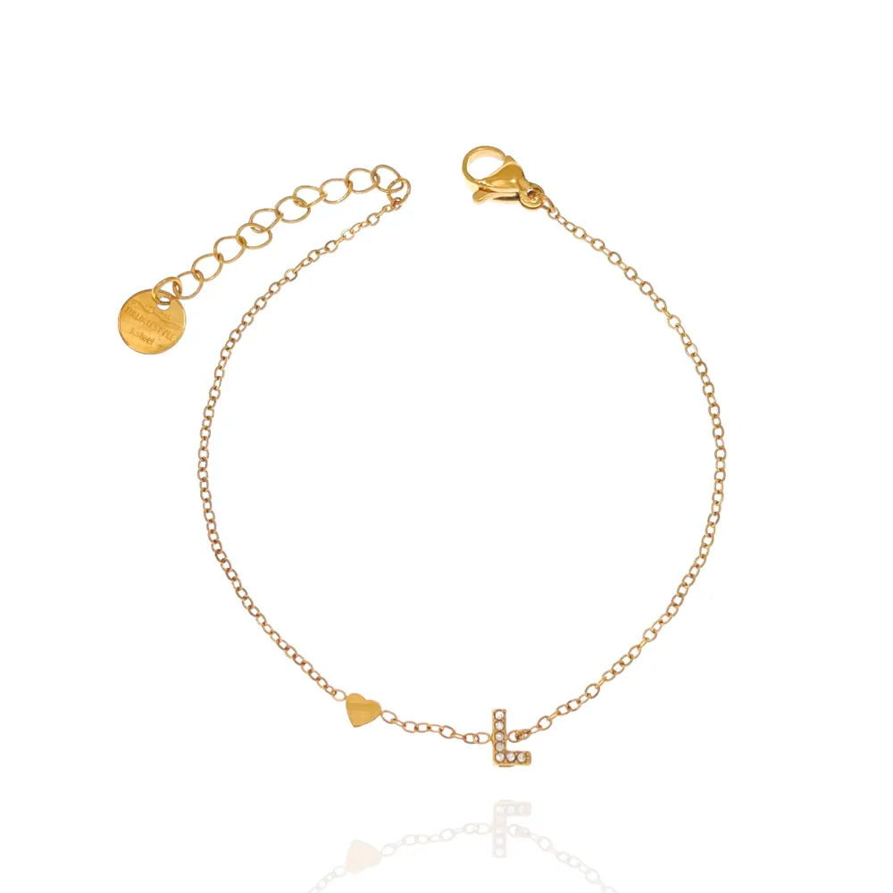 Bracciali letterine cuore oro