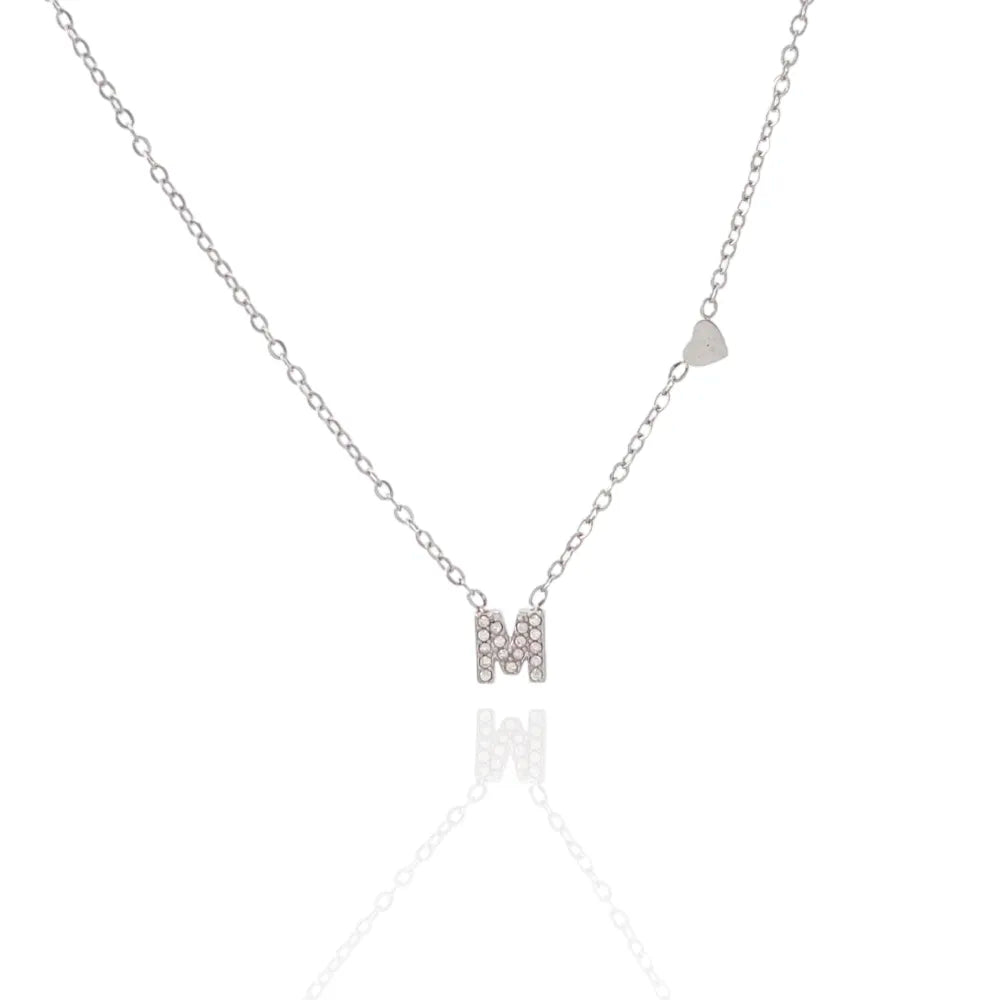 Collane letterine cuore argento
