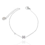 Bracciali letterine cuore argento
