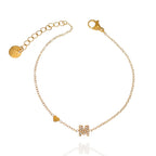 Bracciali letterine cuore oro