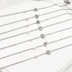 Bracciali letterine cuore argento