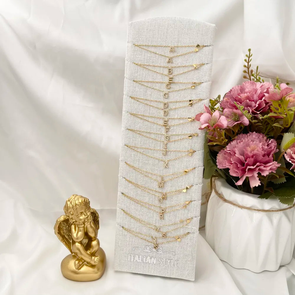 Collane letterine cuore oro