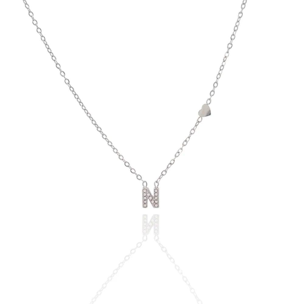Collane letterine cuore argento