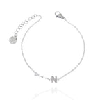 Bracciali letterine cuore argento