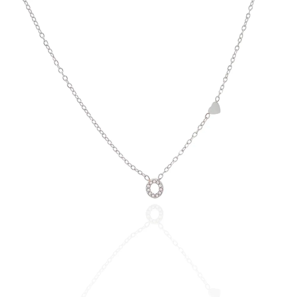 Collane letterine cuore argento