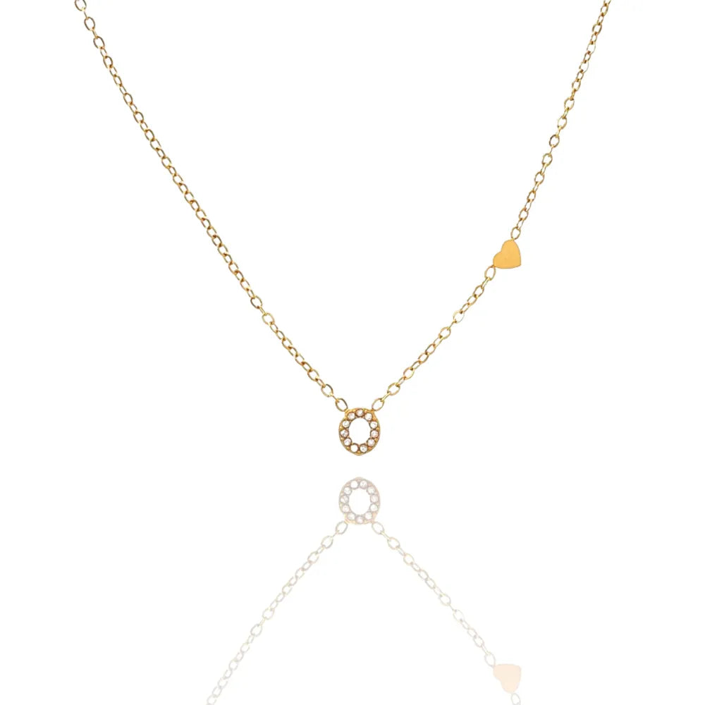 Collane letterine cuore oro