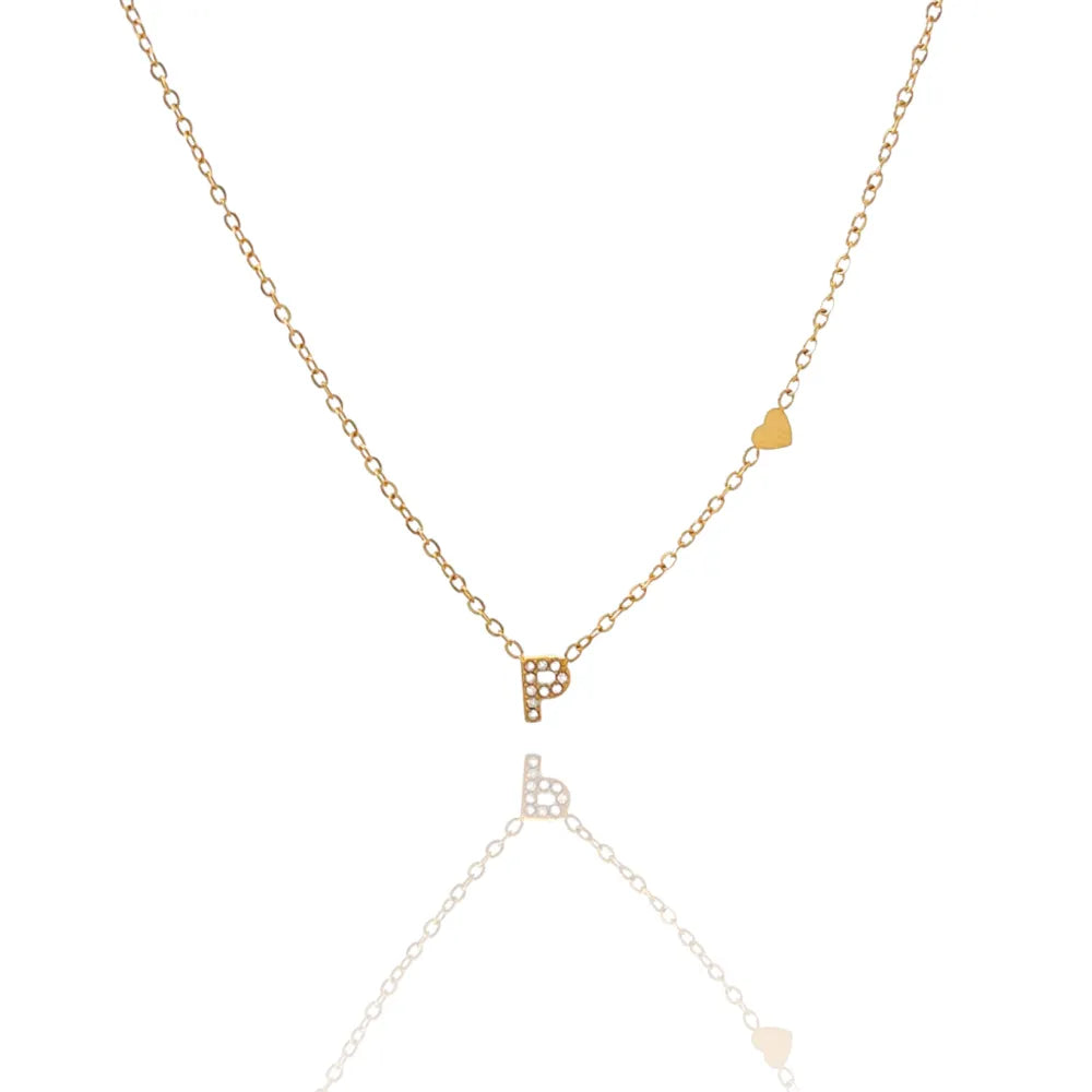 Collane letterine cuore oro