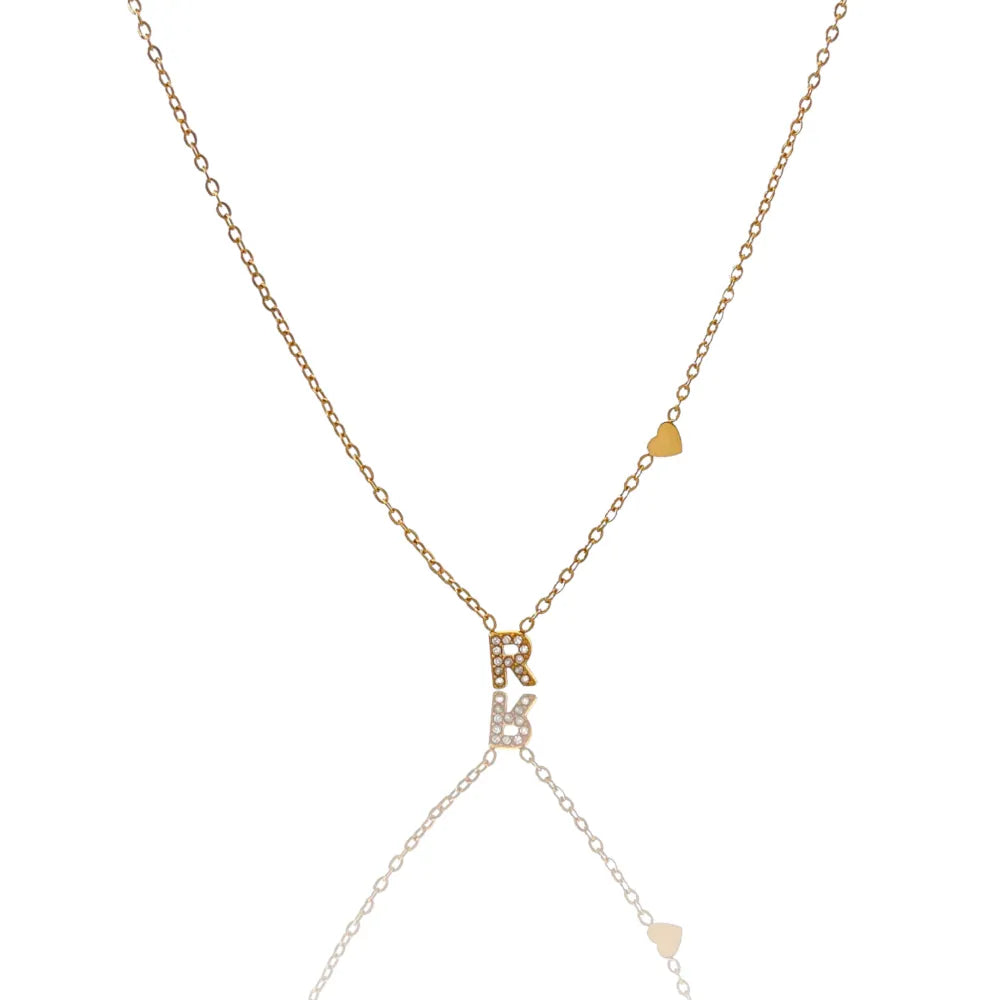 Collane letterine cuore oro