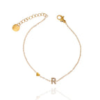 Bracciali letterine cuore oro