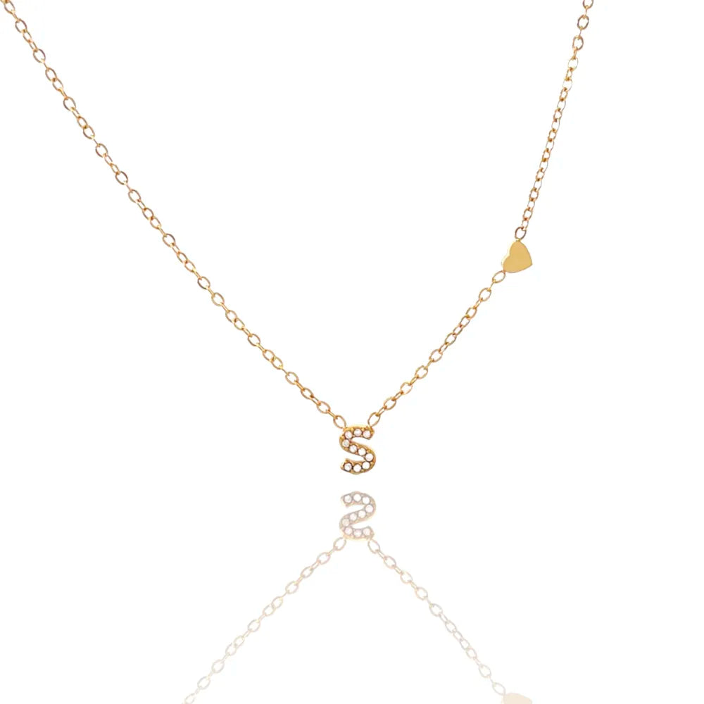 Collane letterine cuore oro