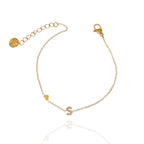 Bracciali letterine cuore oro