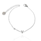 Bracciali letterine cuore argento