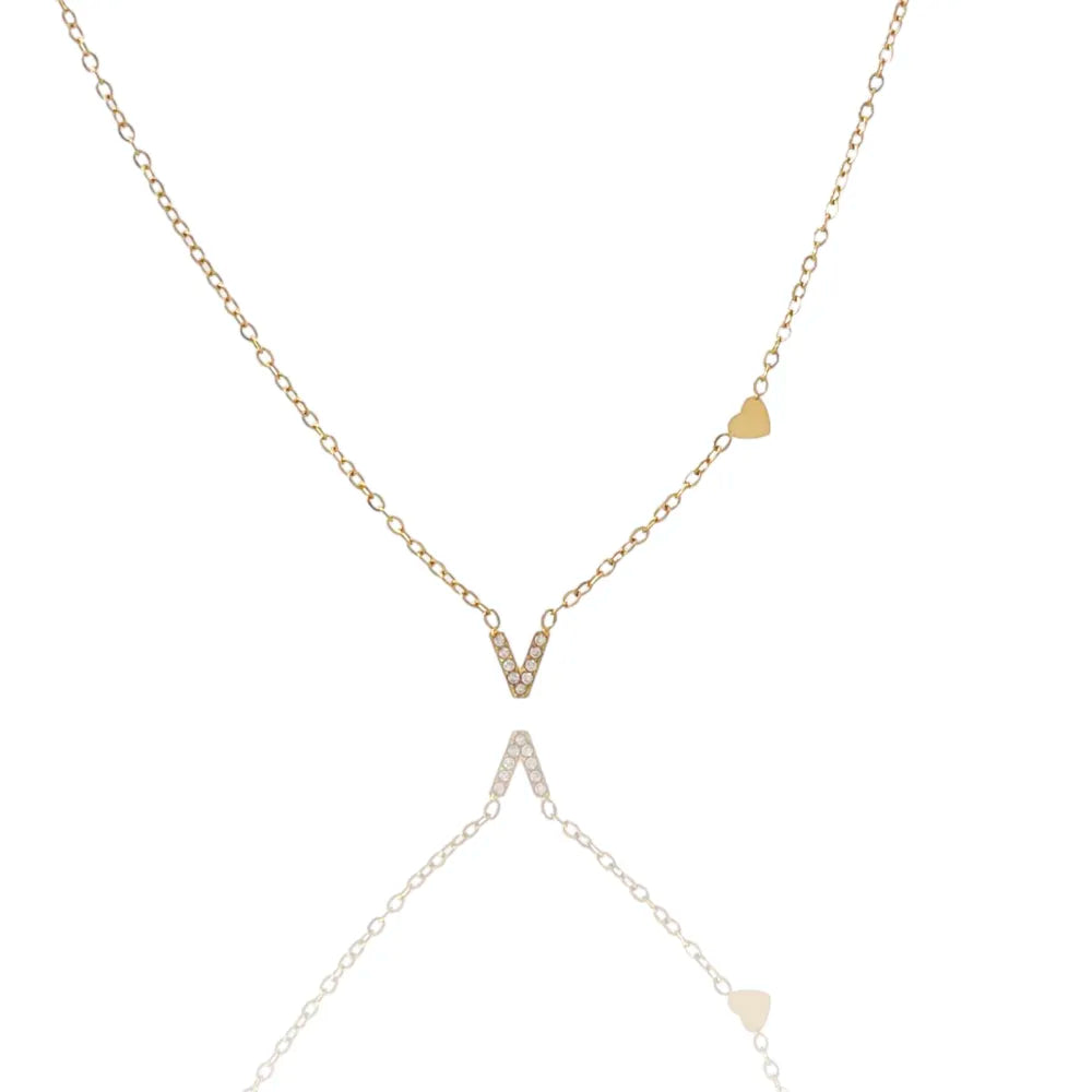 Collane letterine cuore oro