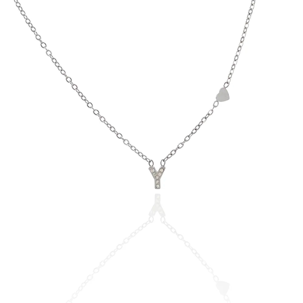Collane letterine cuore argento